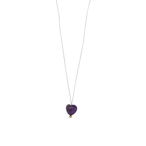 COLLAR EN HILO AMATISTA EN CORAZON
