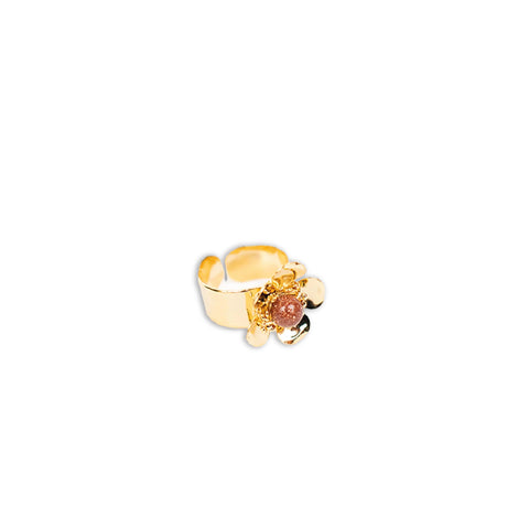 ANILLO ACERO DORADO LLUVIA DE ORO