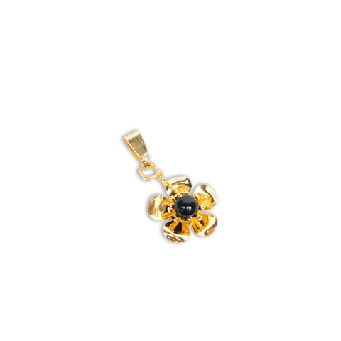 DIJE ACERO DORADO OBSIDIANA