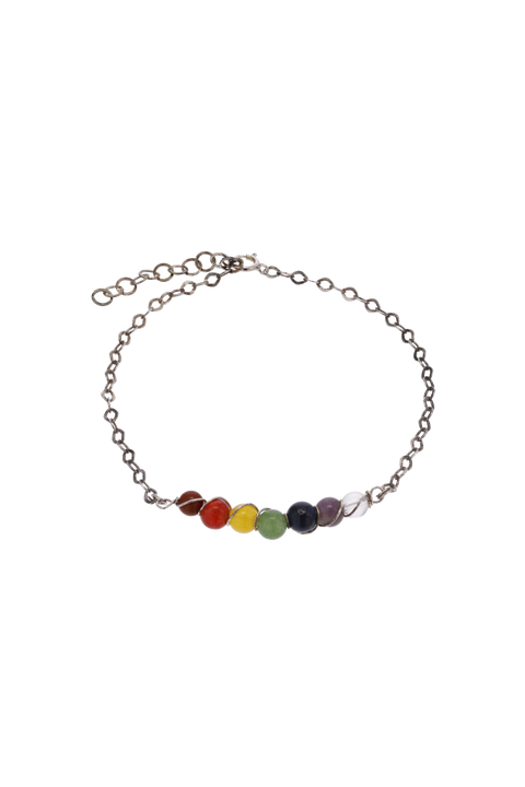 PULSERA 7 CHAKRAS PLATEADA
