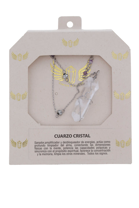 CADENA CUARZO CRISTAL ORO GOLFI