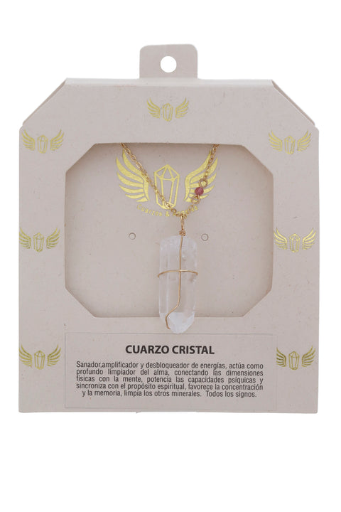 CADENA CUARZO CRISTAL ORO GOLFI