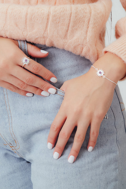 ANILLO CHAKRA CORONA CON BAÑO DE PLATA