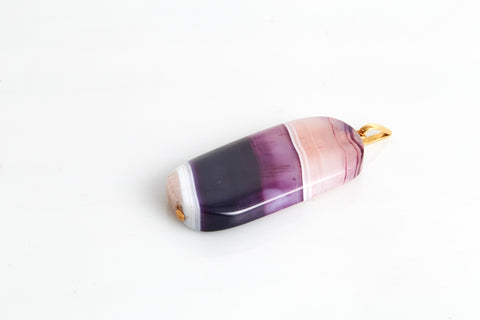 DIJE AGATA VIOLETA CON COLGANTE EN ORO