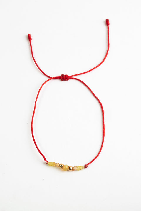 PULSERA HILO ÓPALO Y BERILO AMARILLO