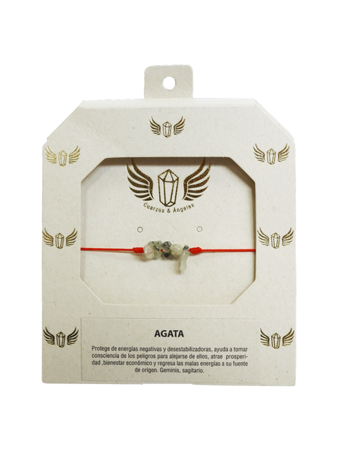 PULSERA GRADUABLE AGATA HILO ROJO