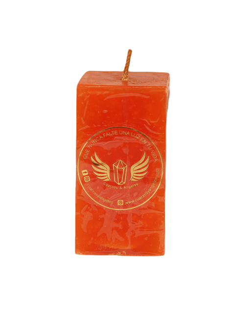 VELA CUADRADA NARANJA