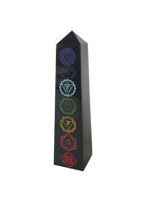OBELISCO OBSIDIANA 7 CHAKRAS