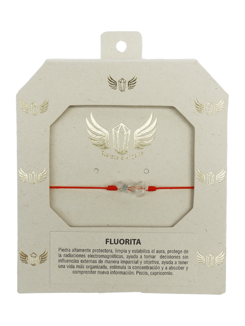 PULSERA GRADUABLE FLUORITA HILO ROJO